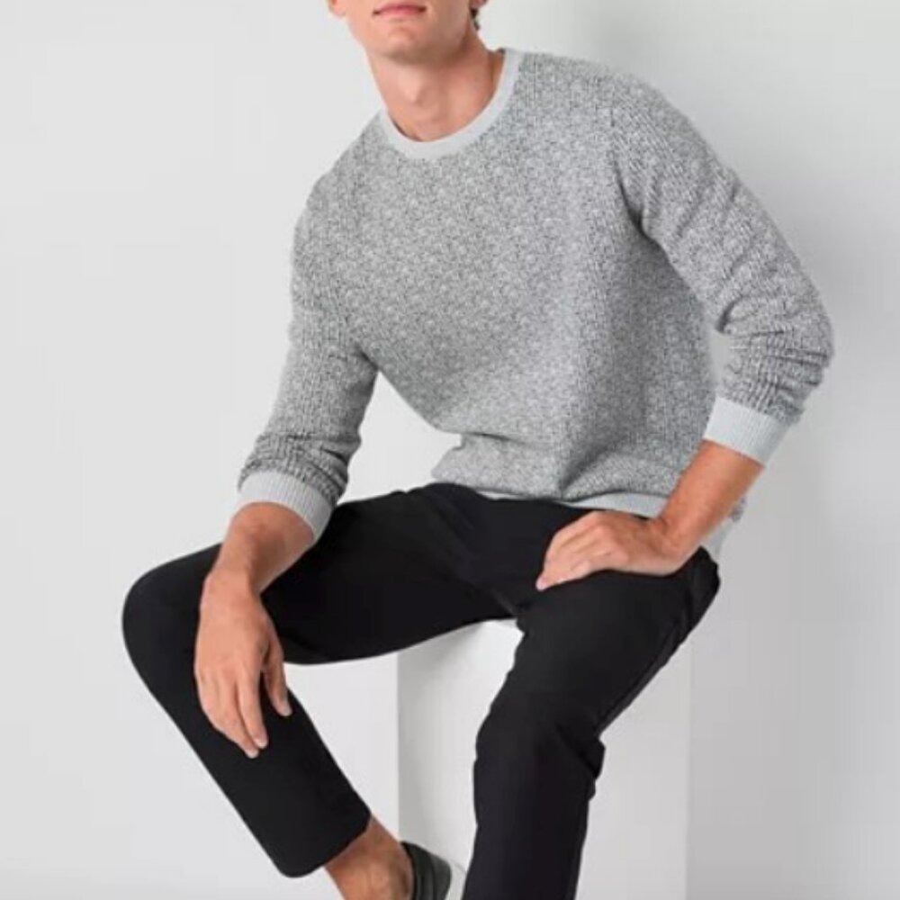 Stylus Mens Crew Neck Long Sleeve Pullover Sweater , Gray Sz XXL NWT